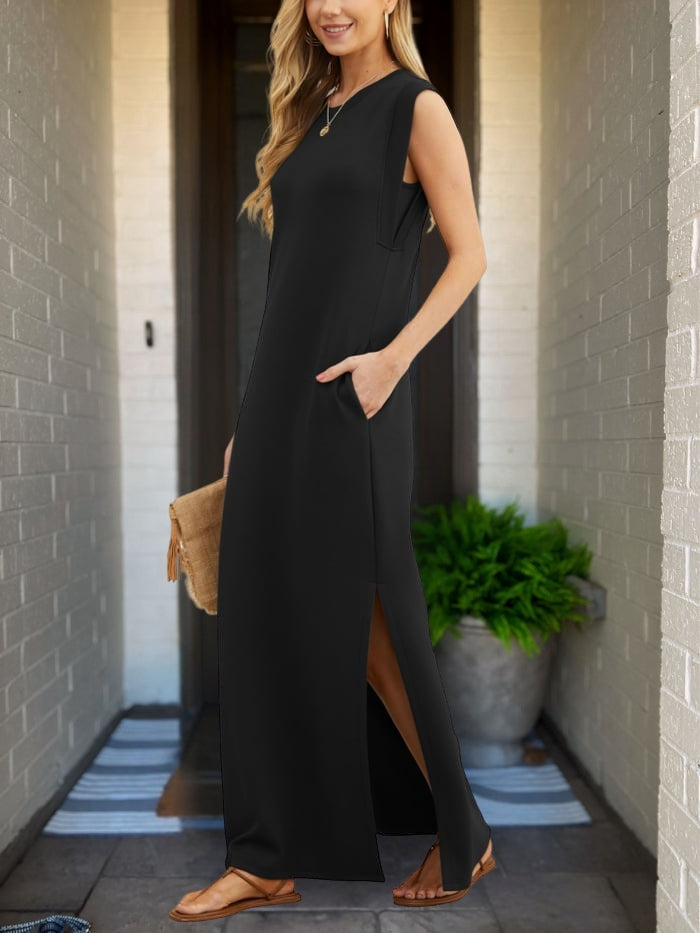 Sophia™ - Chic Linen Dress with Artisan Touches