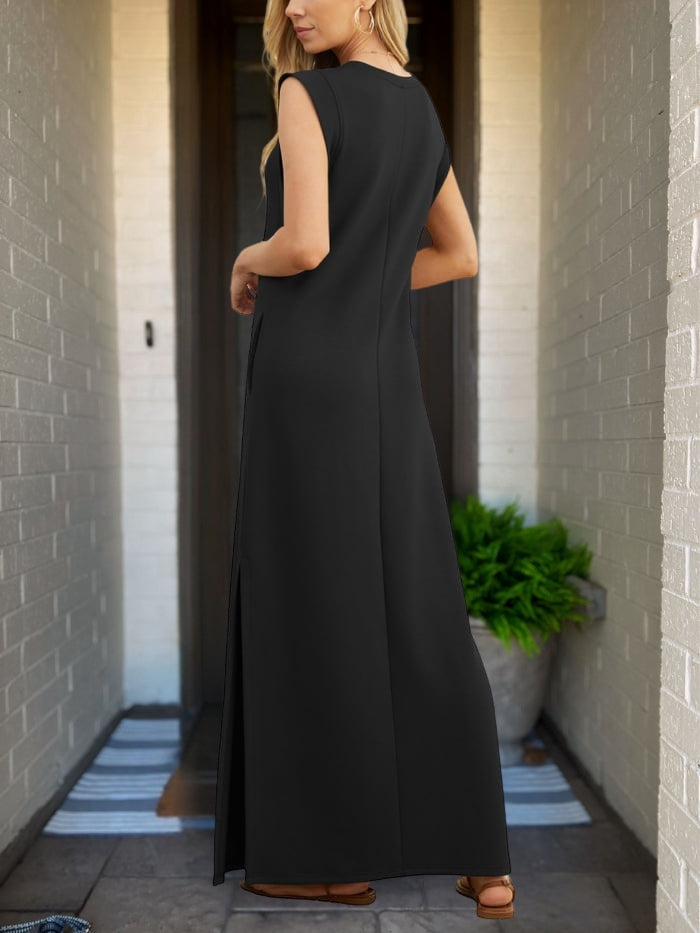 Sophia™ - Chic Linen Dress with Artisan Touches