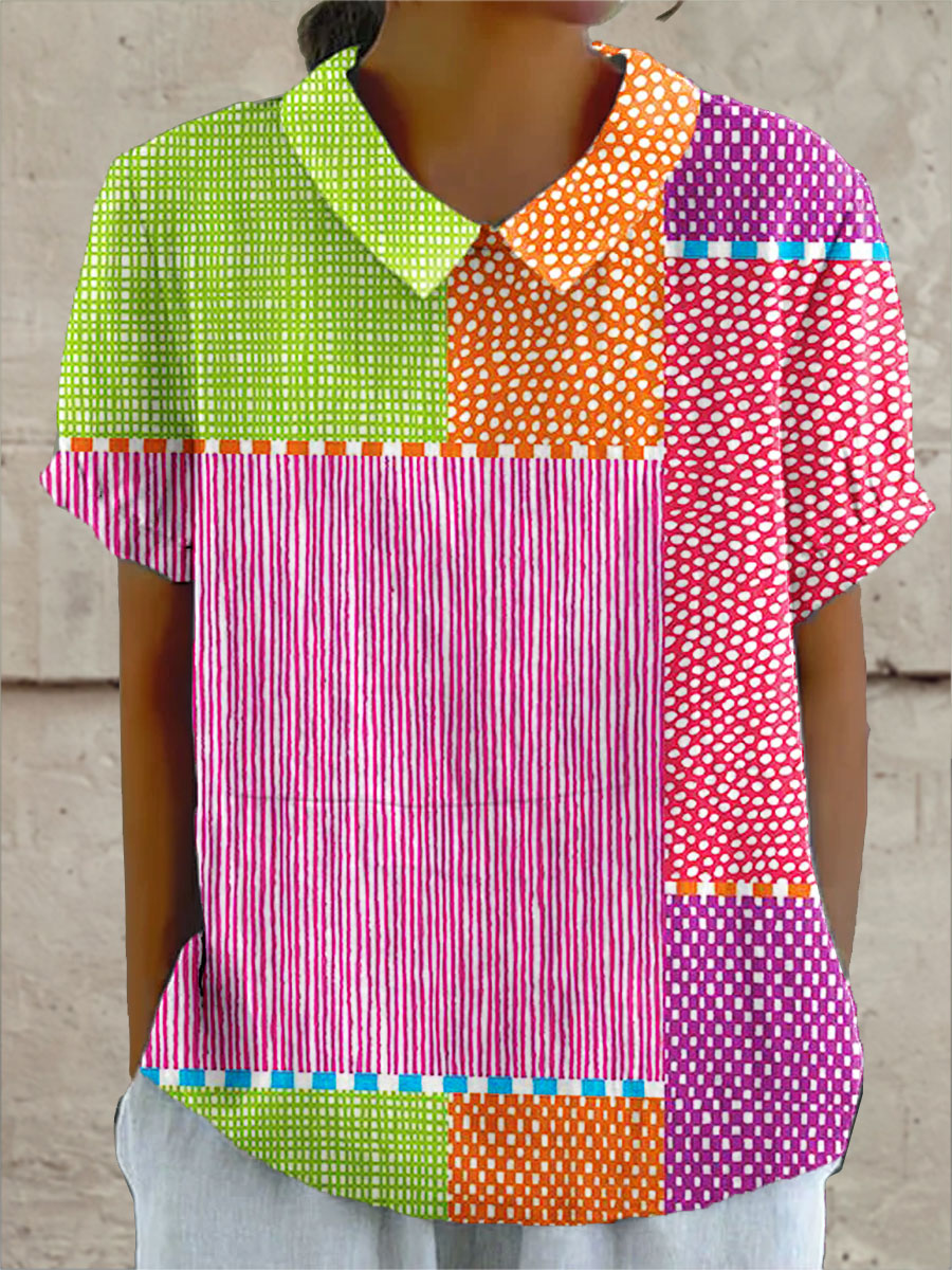 Zoe | Colourful Patchwork Shirt