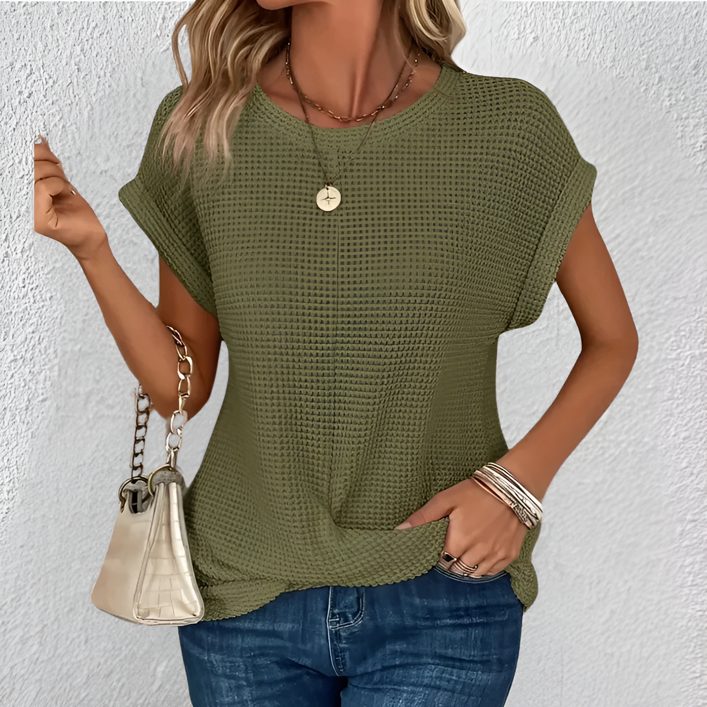 Luna – Flattering Tummy-Control Waffle-Knit Top