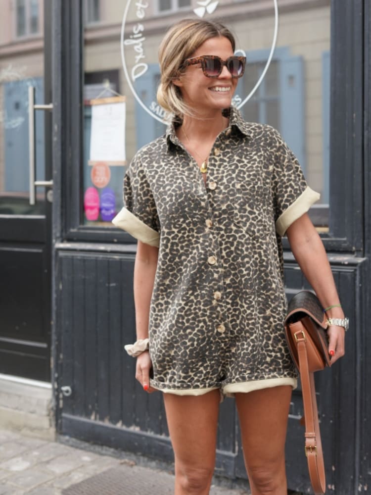 Jessica - Mini Cheetah Print Romper