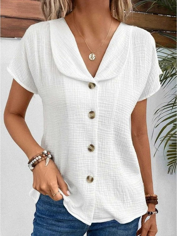 Jane - Cotton Linen Blouse for Effortless Elegance