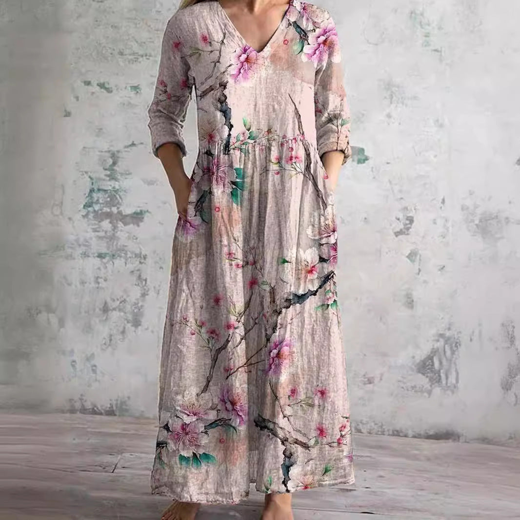 Lucille™ – Vintage Floral Maxi Dress