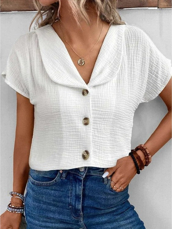 Jane - Cotton Linen Blouse for Effortless Elegance