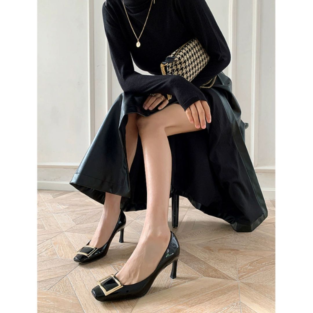 Mira™ | Chic Square-Toe Sandals with Mid-Height Heel for Sophisticated Elegance