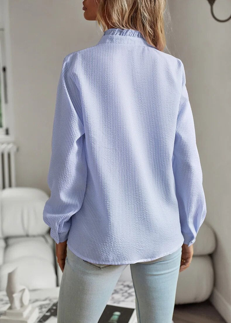 Alice - Ruffled Button-Up Blouse