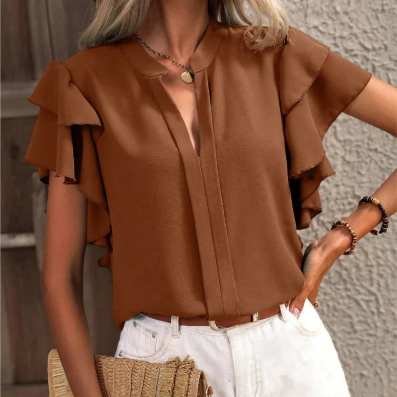 Sophia™ - Stylish Blouse with Sophisticated Ruffle Sleeves