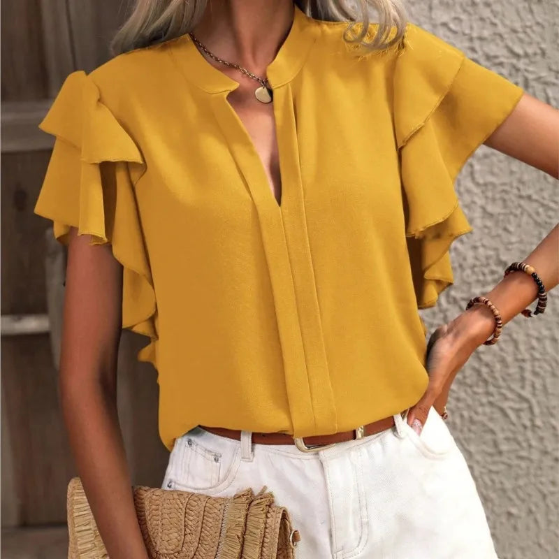 Sophia™ - Stylish Blouse with Sophisticated Ruffle Sleeves