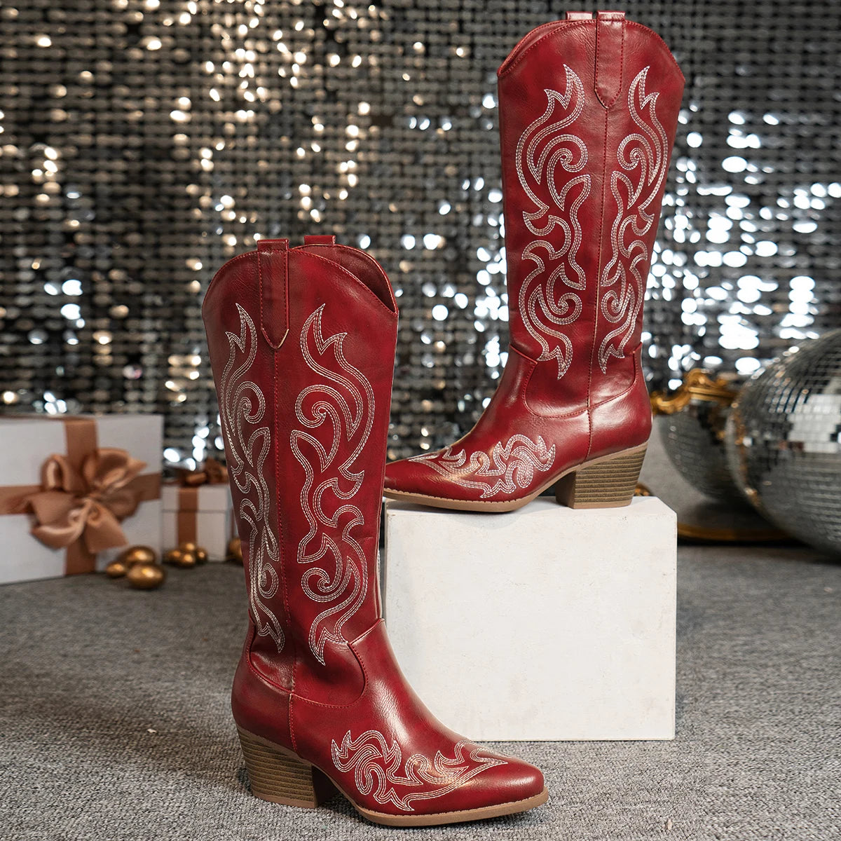 Sophia – Western Embroidered Boots