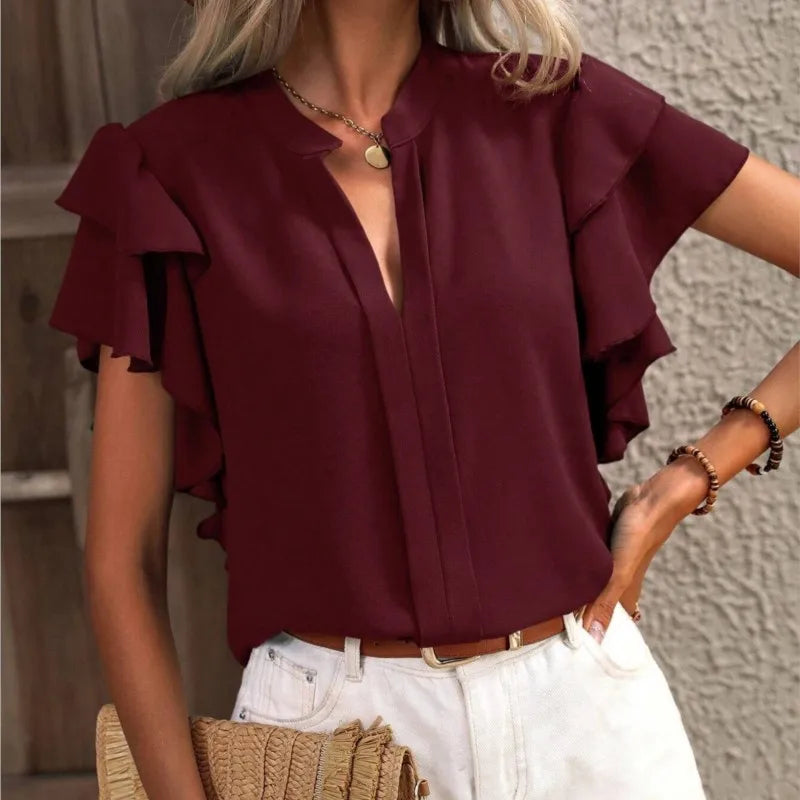 Sophia™ - Stylish Blouse with Sophisticated Ruffle Sleeves