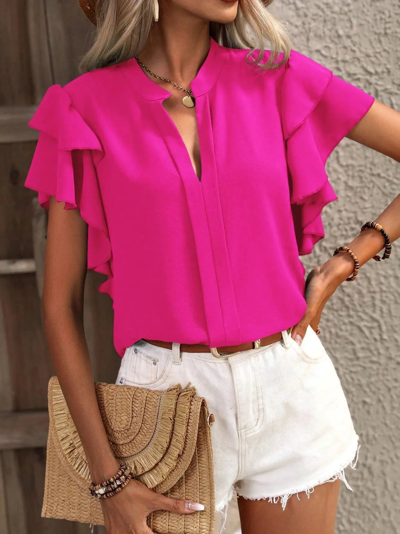 Sophia™ - Stylish Blouse with Sophisticated Ruffle Sleeves
