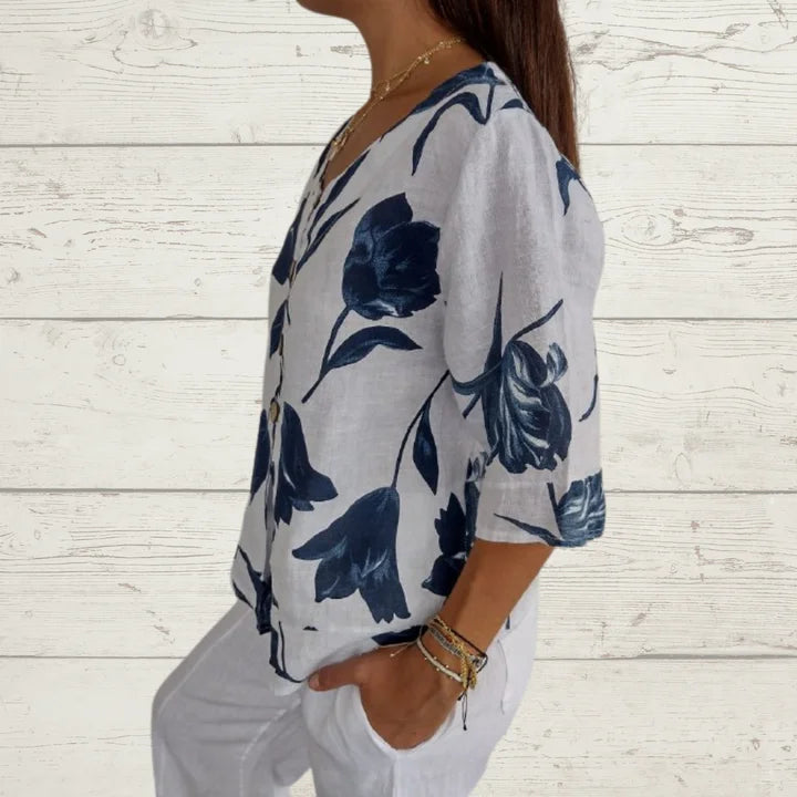 Abigail™ - Cozy V-Neck Tee