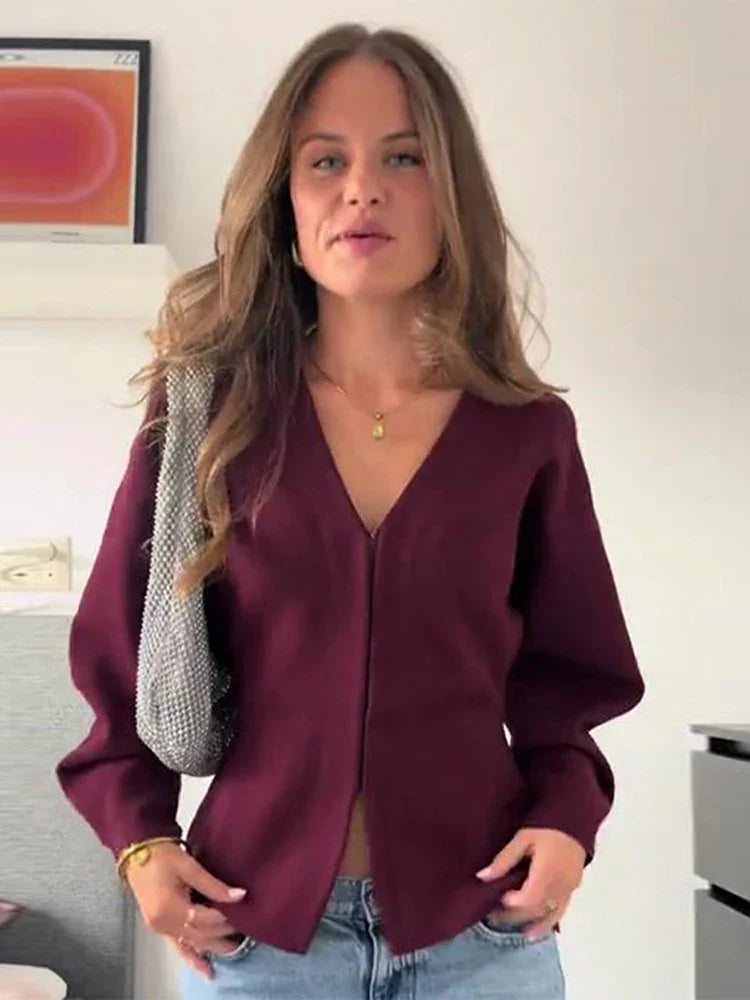 Peyton™ - V-neck Long Sleeve Casual 2-Piece Set