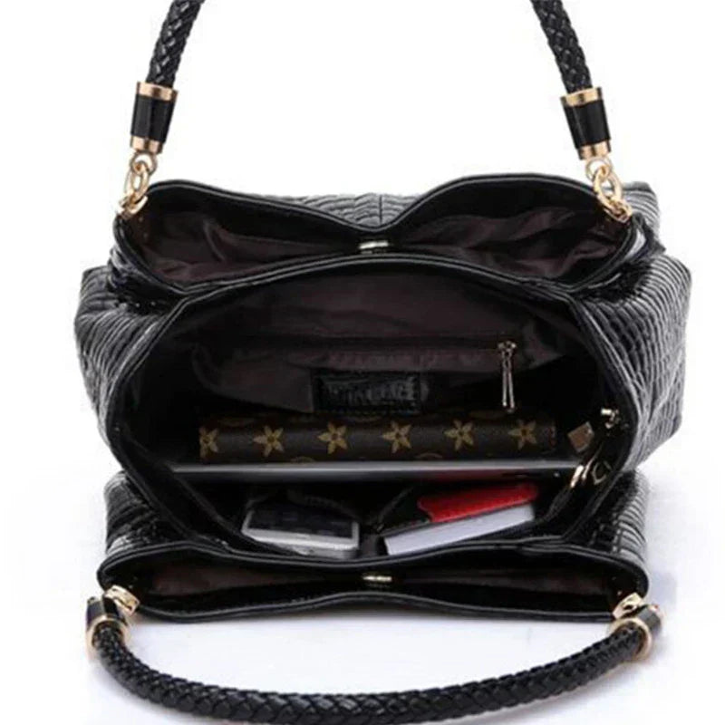 Isabella™ Timeless Chic | Sleek Croc-Pattern Handbag