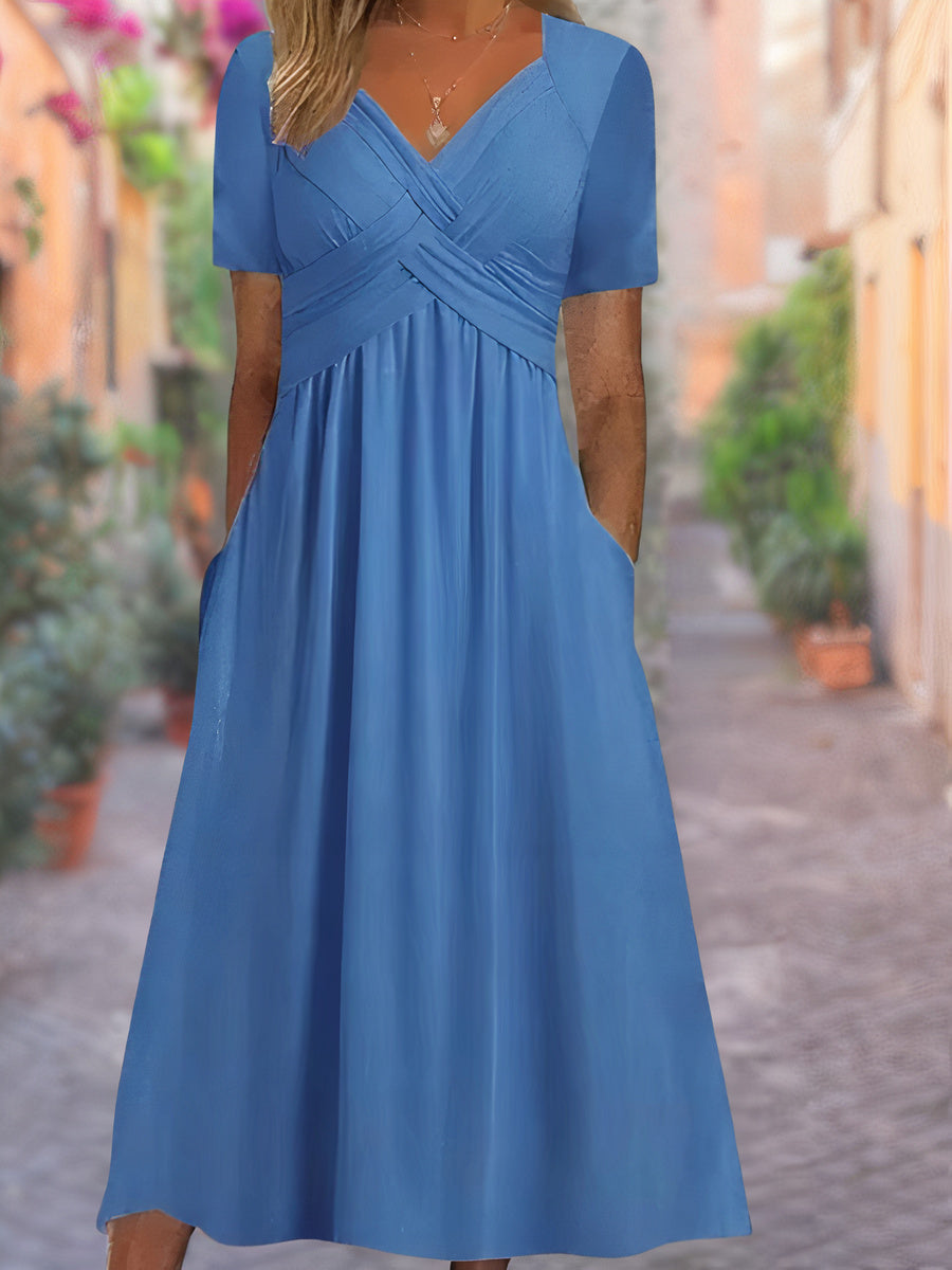 Emma™ - Stylish V-Neck Dress
