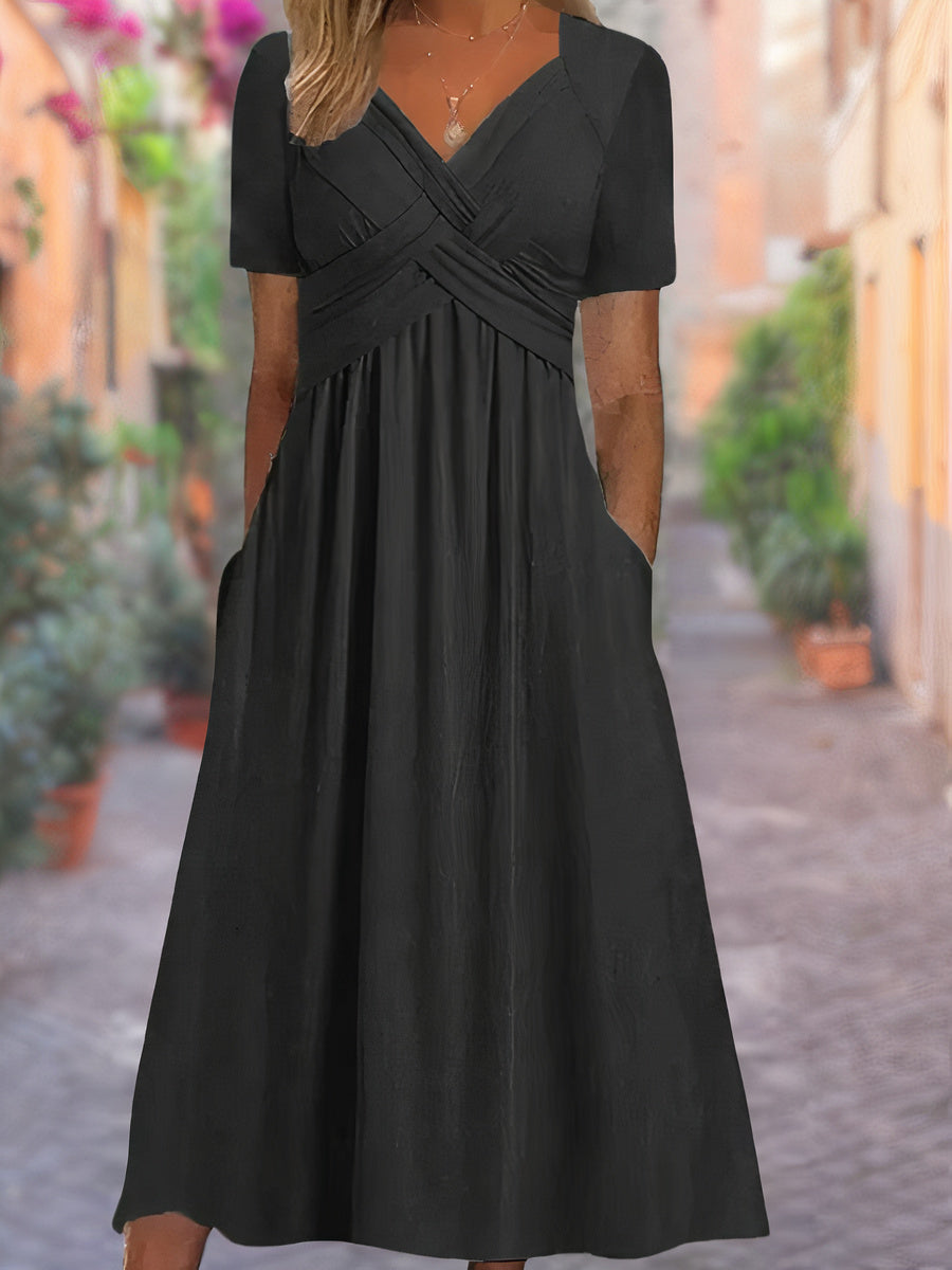 Emma™ - Stylish V-Neck Dress