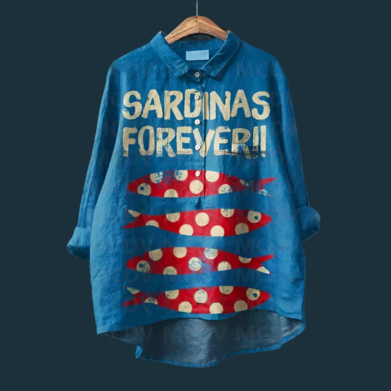 Ella™ - Stylish Retro Fish Pattern Top