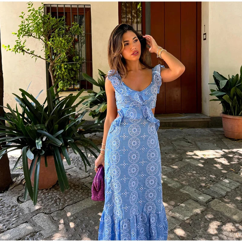Sophie™ - Chic Ruffled Maxi Dress