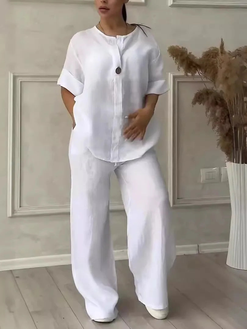 Avery™ - Cozy Casual Linen Co-Ord Set