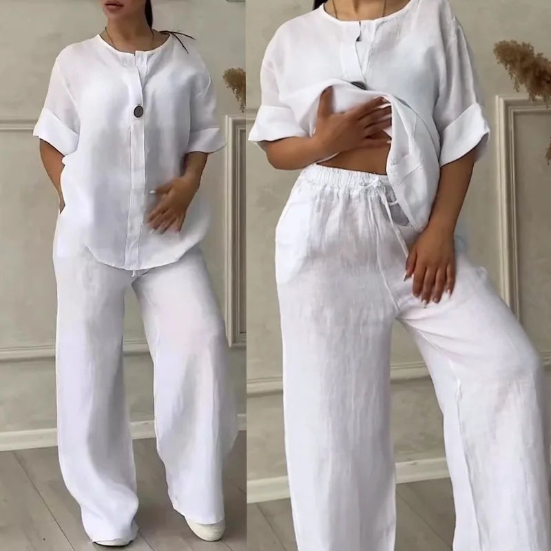 Avery™ - Cozy Casual Linen Co-Ord Set