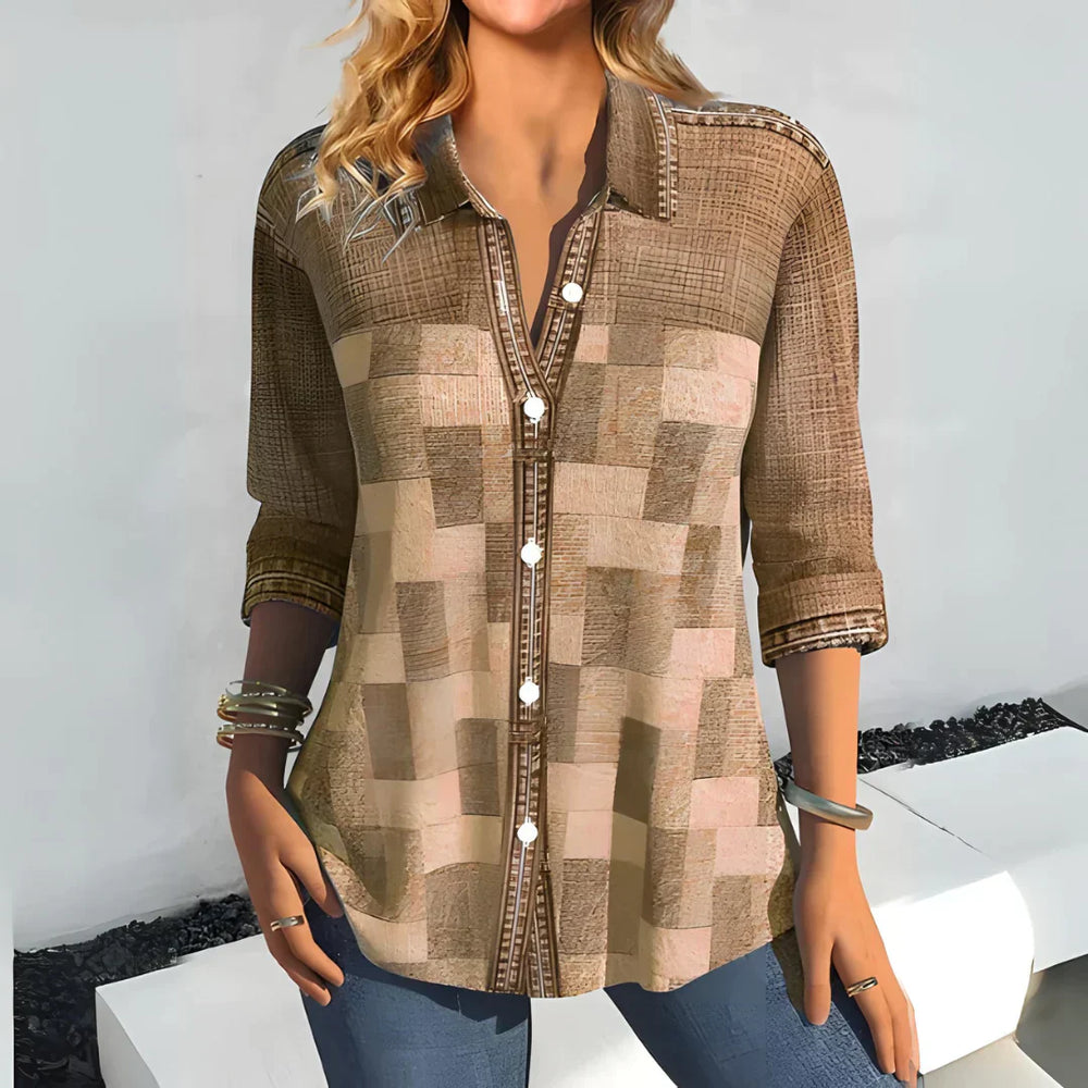 Alyssa™ - Stylish and Airy Plaid Top