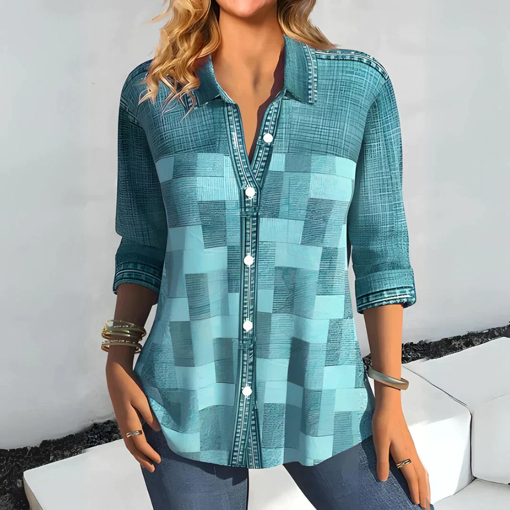 Alyssa™ - Stylish and Airy Plaid Top