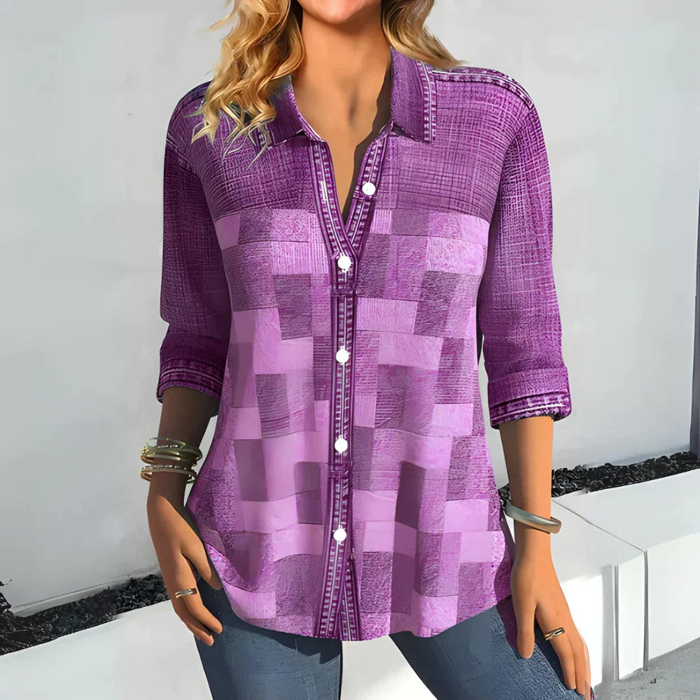 Alyssa™ - Stylish and Airy Plaid Top