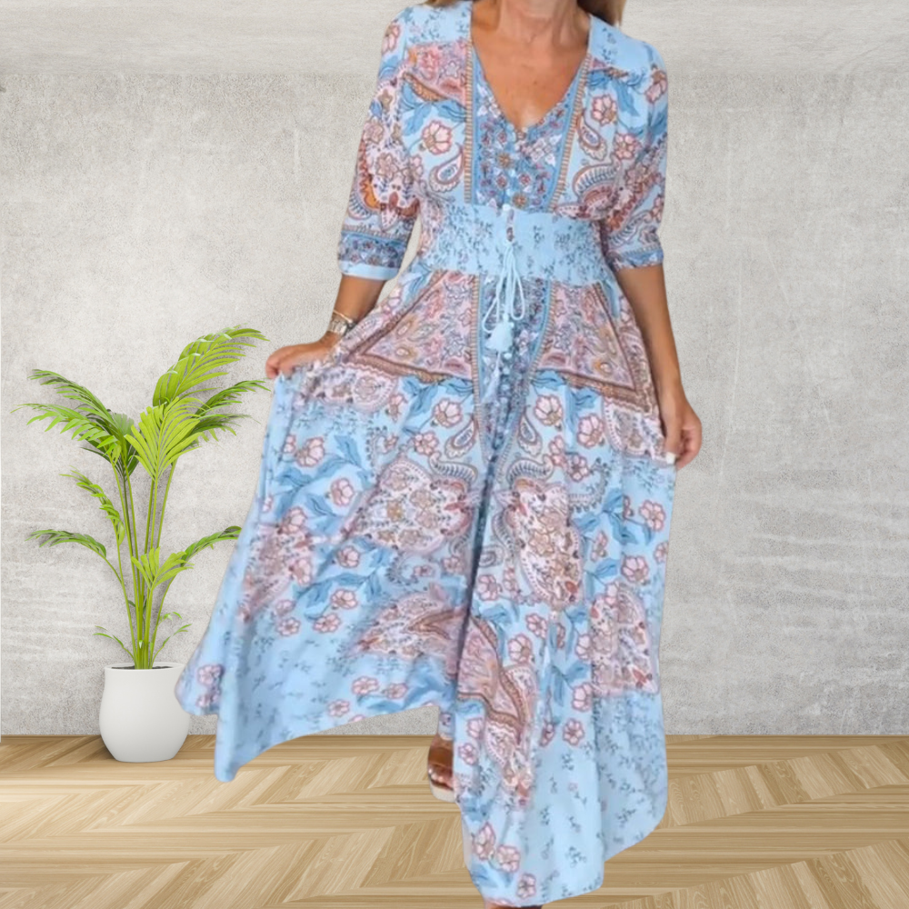 Emma™ - Cozy V-neck Festive Dress
