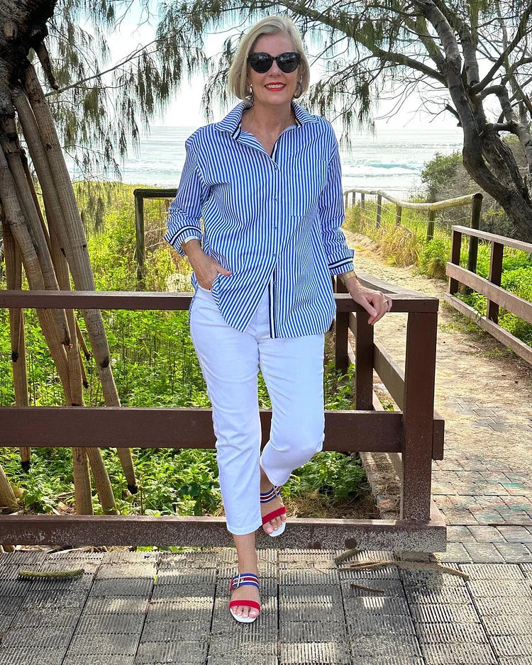 Elle™ — Elegant Striped Shirt for Everyday Elegance