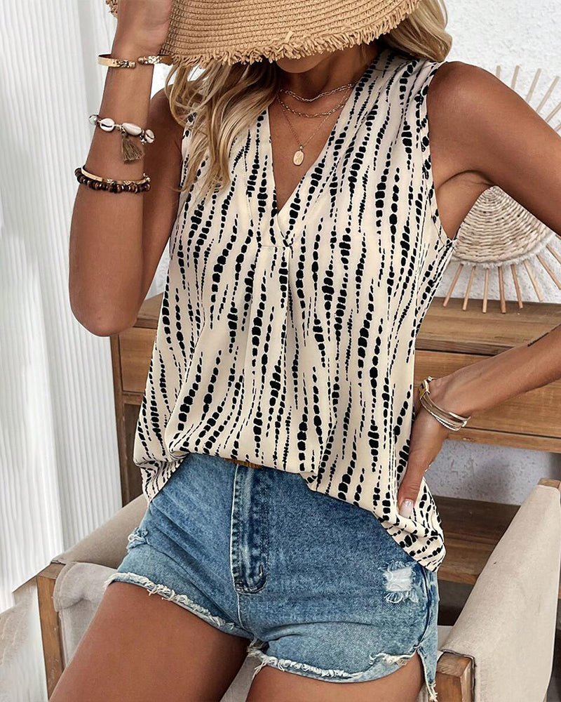 Avery™ - Chic Sleeveless Printed Top
