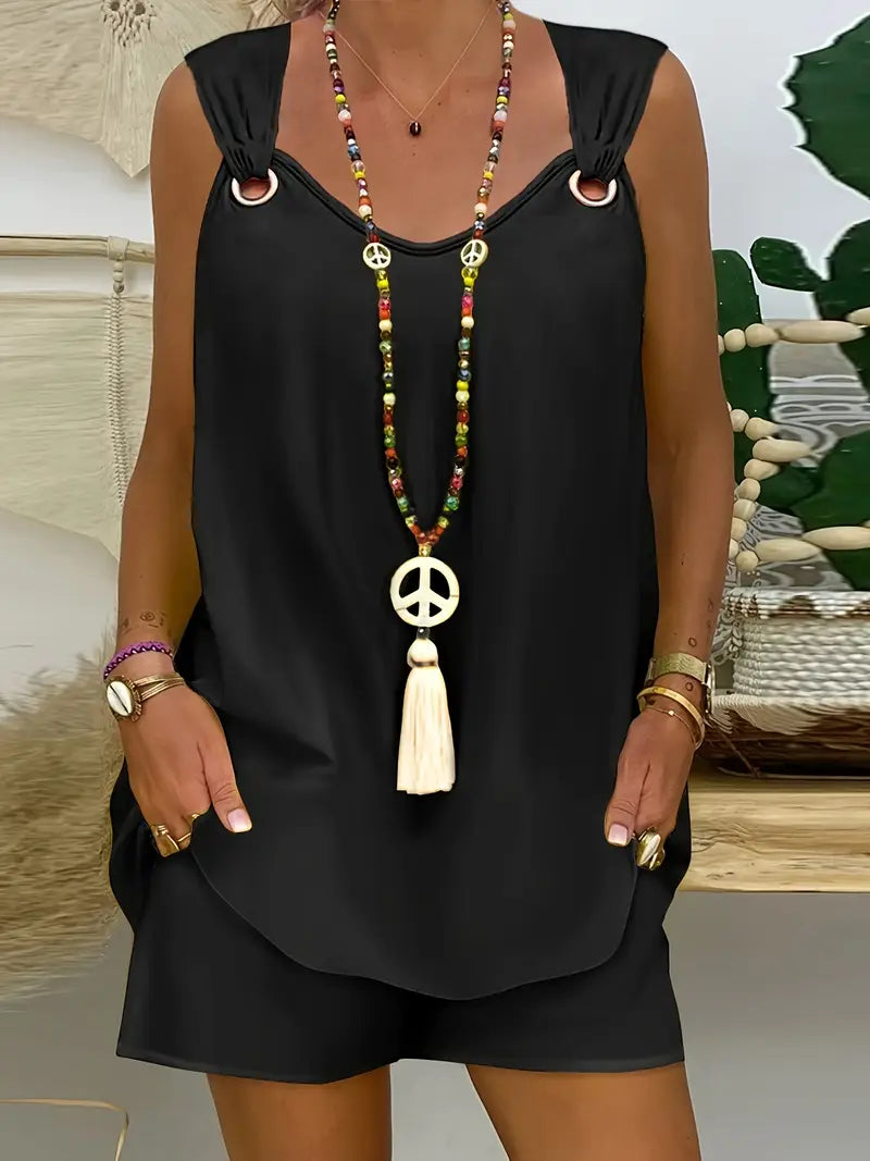 Lina™ - Chic Top and Shorts Ensemble