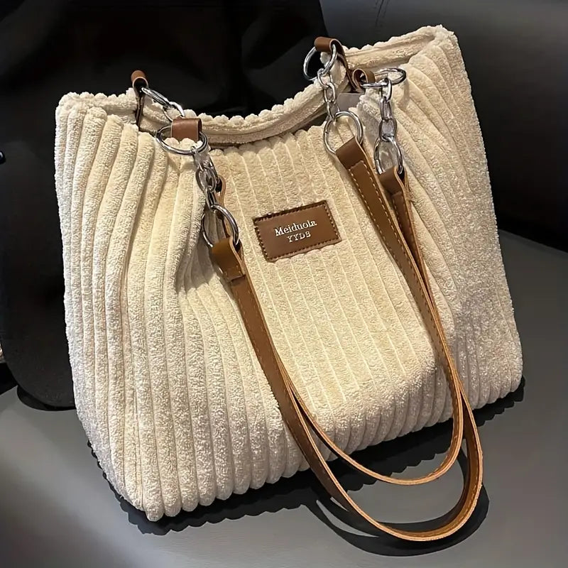 Layla™ - Chic Corduroy Tote Bag