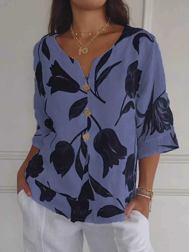 Abigail™ - Cozy V-Neck Tee