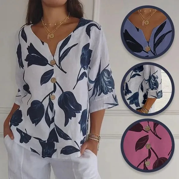 Abigail™ - Cozy V-Neck Tee