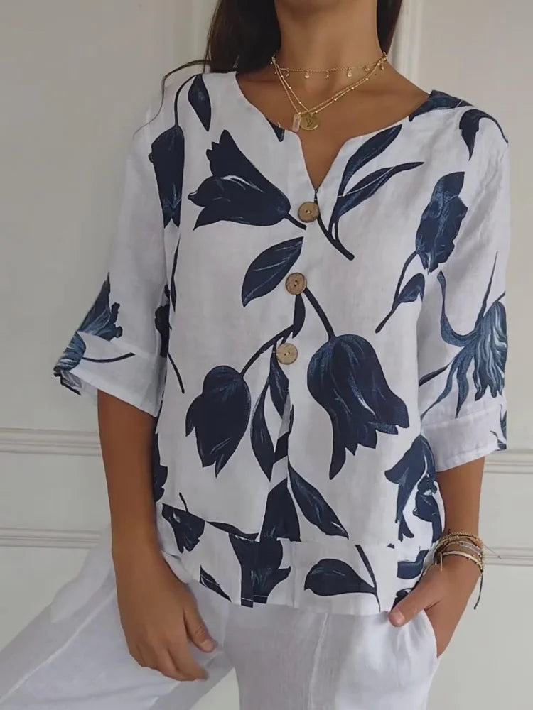 Abigail™ - Cozy V-Neck Tee