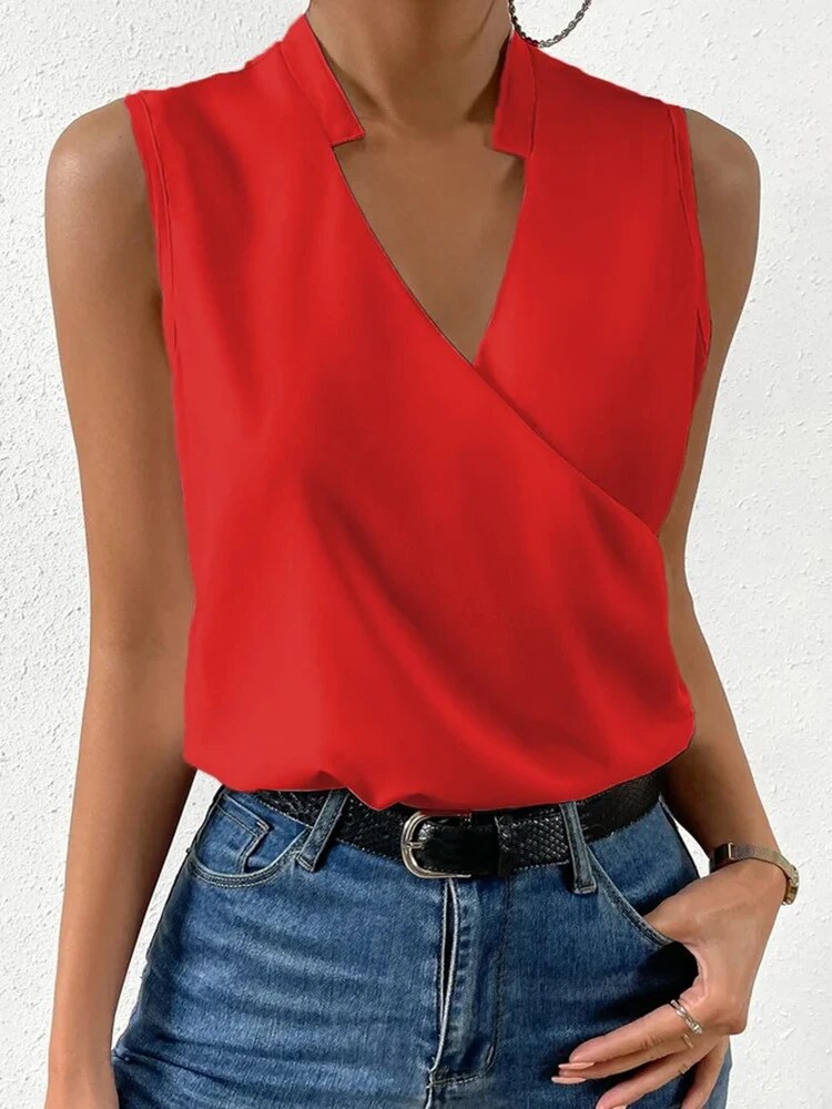 Emily - stylish V-neck blouse top