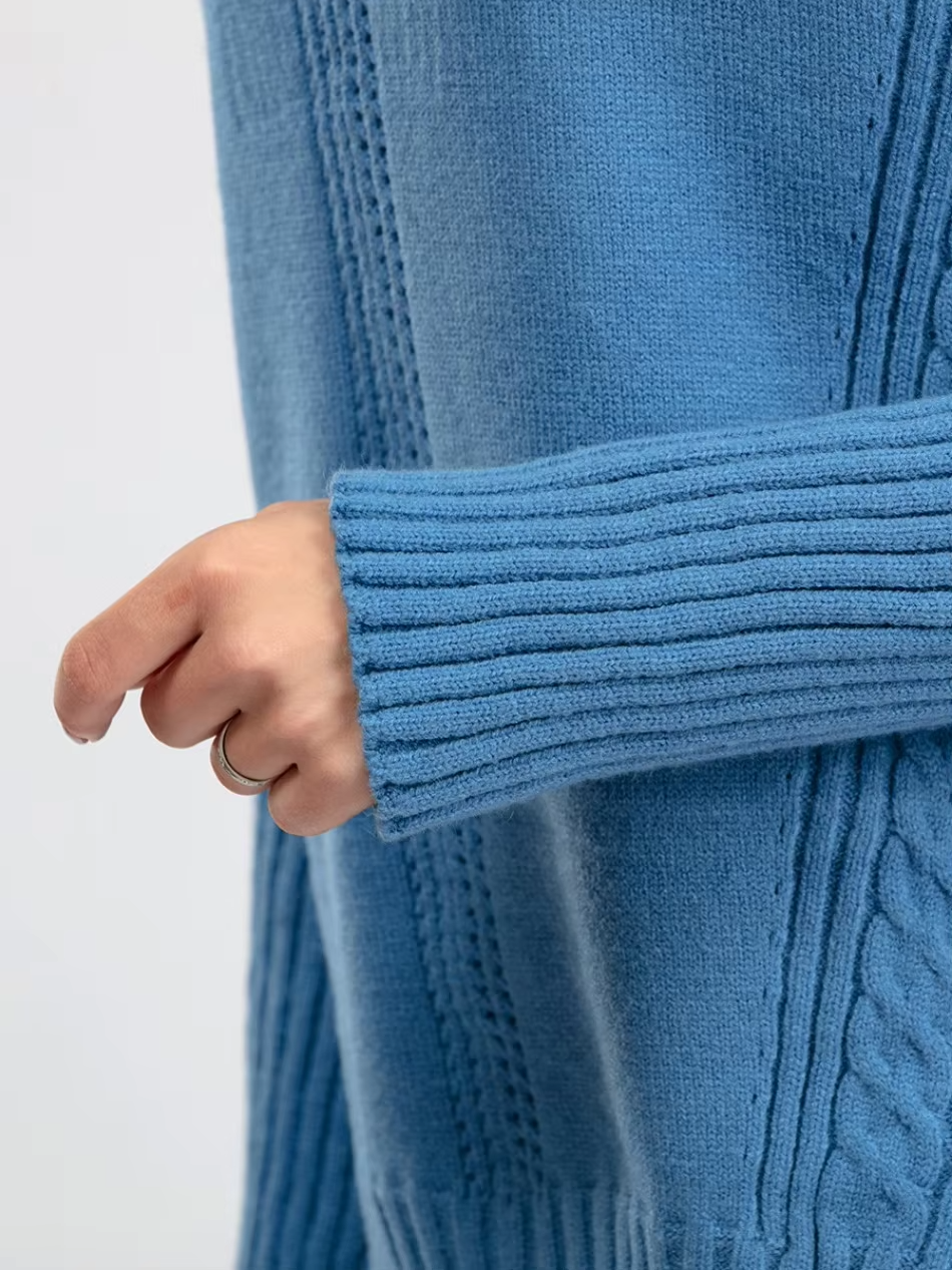 Scarlett™ - Chic High-Neck Knit Sweater & Loose Pants Set