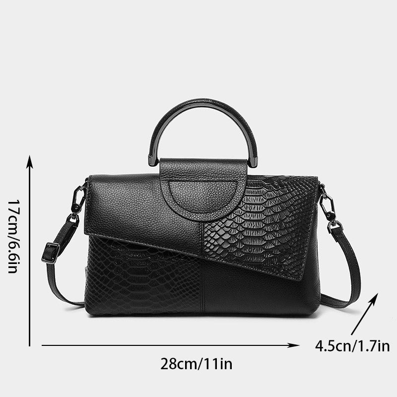 Cassandra - Handbag with Opulent Crocodile Pattern