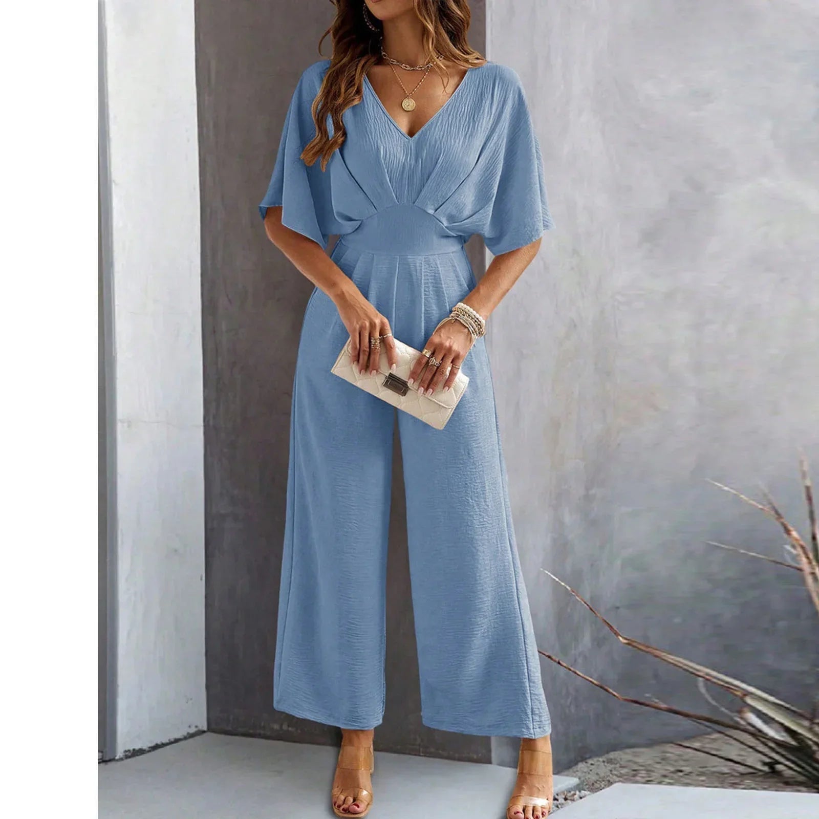 Olivia™ - Chic V-Neck Jumpsuit