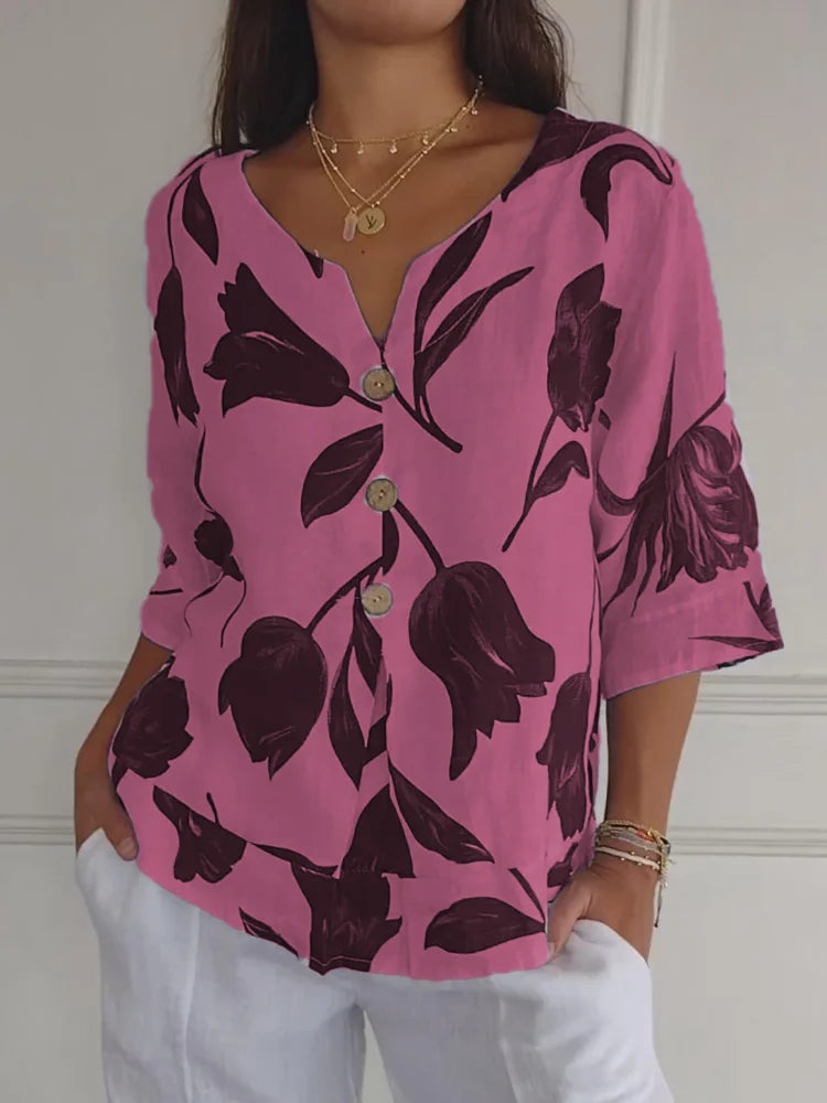 Abigail™ - Cozy V-Neck Tee
