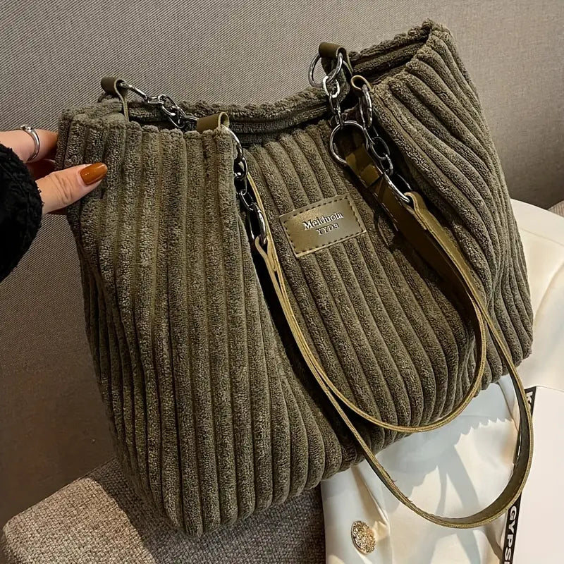 Layla™ - Chic Corduroy Tote Bag