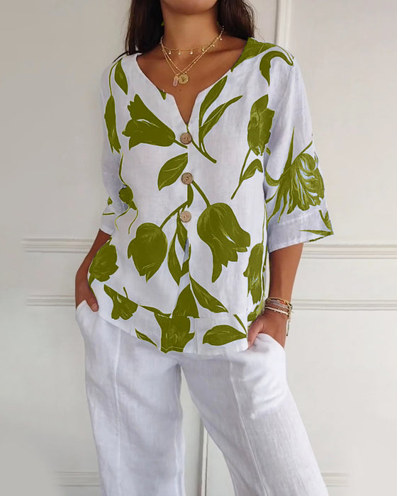 Abigail™ - Cozy V-Neck Tee