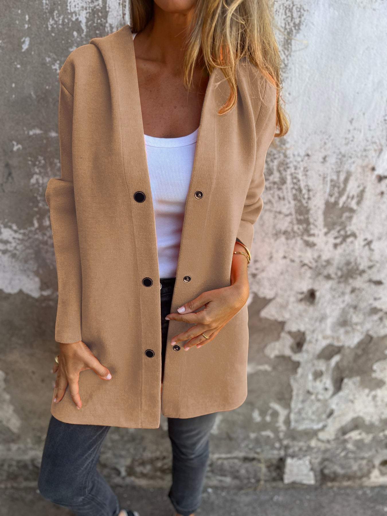 Scarlett™ - Chic Single Breasted Hoodie Jacket