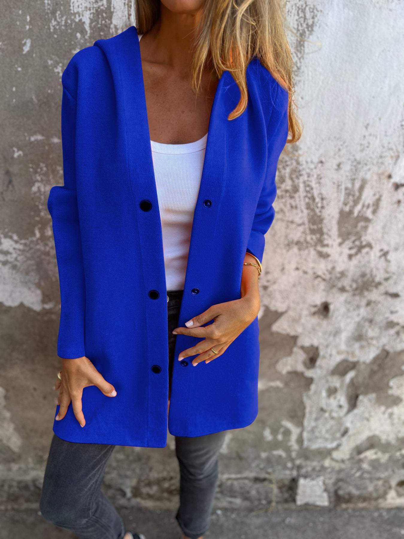 Scarlett™ - Chic Single Breasted Hoodie Jacket