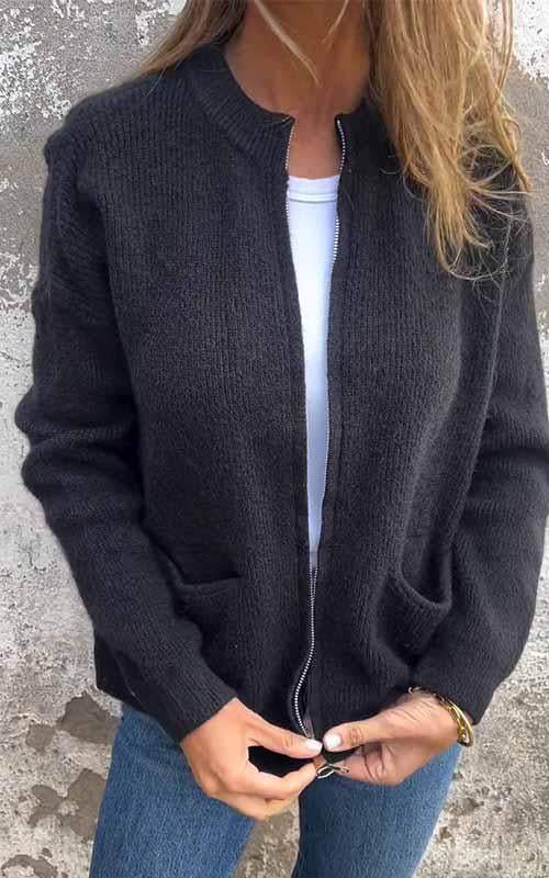 Marianna - Cozy Plush Zipper Cardigan