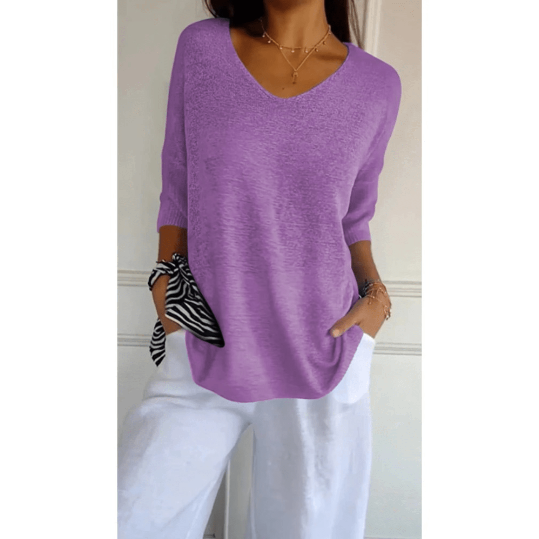 Loraine - Chic V-Neck Blouse
