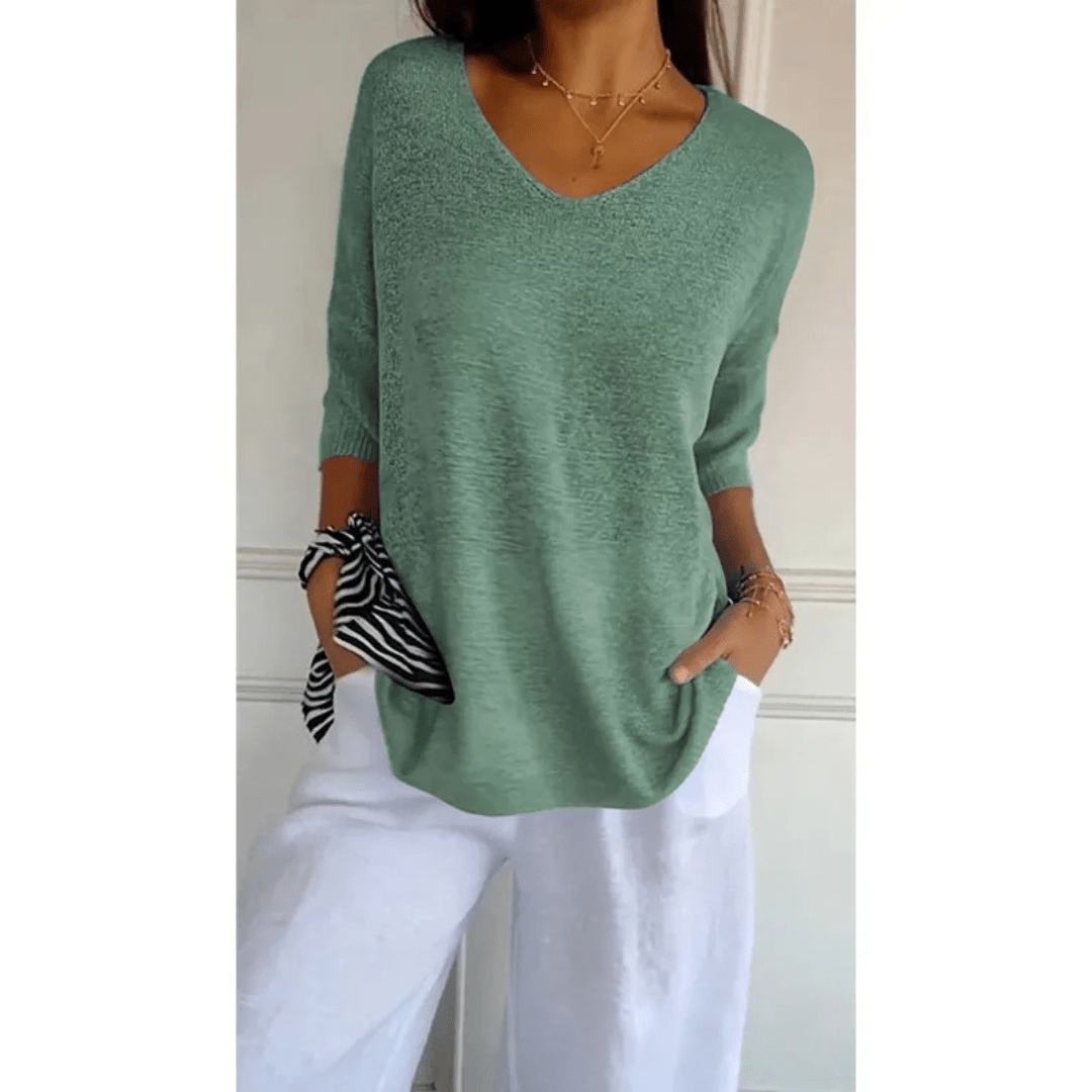 Loraine - Chic V-Neck Blouse