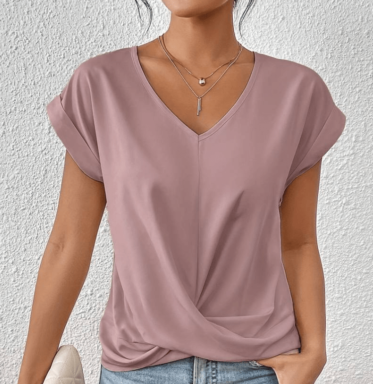 Luna - Flattering V-Neck Top for a Sleek Silhouette