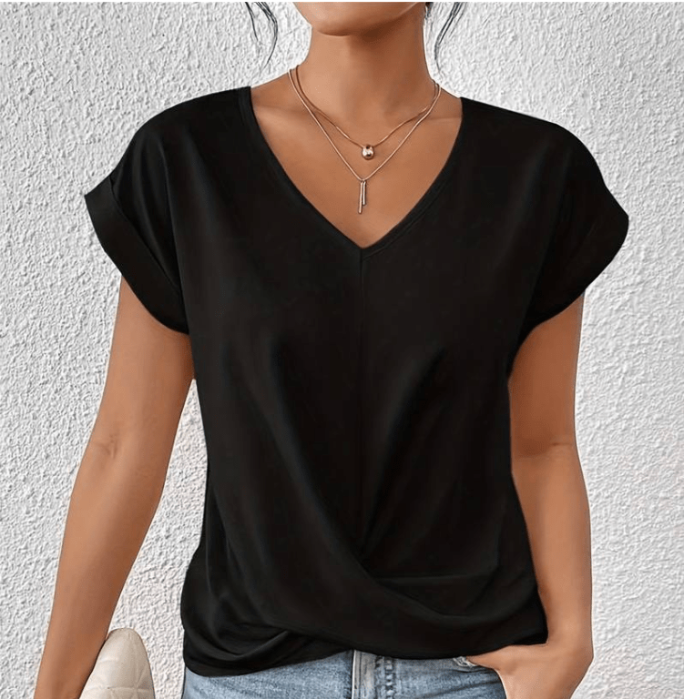 Luna - Flattering V-Neck Top for a Sleek Silhouette