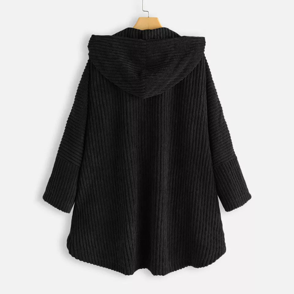 Aria™ - Cozy Ribbed Hooded Jacket